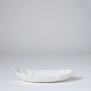 Ruffle Rectangle Platter Snow White Medium