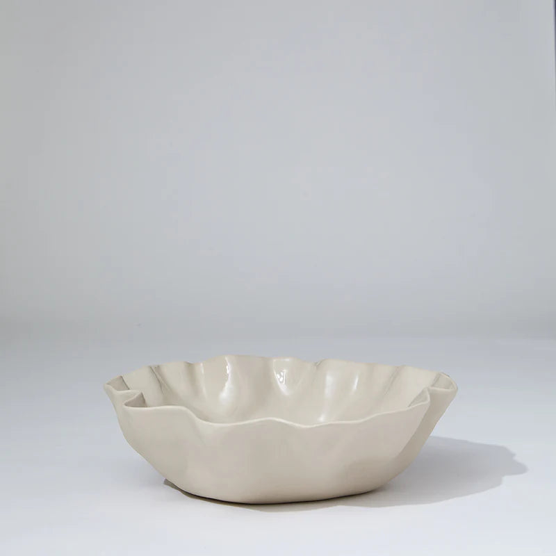 Ruffle Bowl Chalk White Large