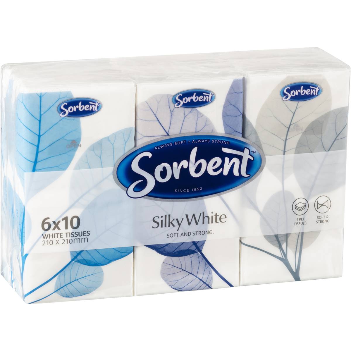 Sorbent Facial Tissues Pocket Pack 6pk