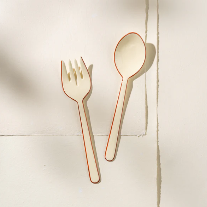 Alder Enamel Salad Servers