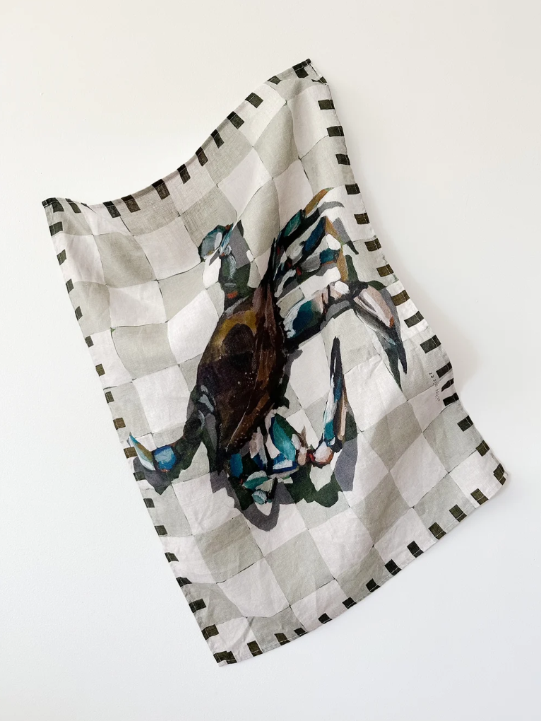 Whitney Spicer Azure Crab Tea Towel