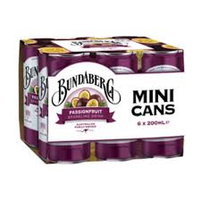 Bundaberg Passionfruit Mini Cans 6x200ml