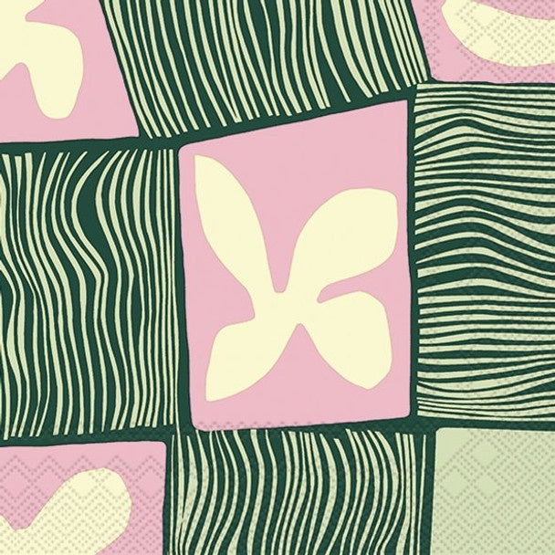 Marimekko Korkeuksissa Rose Green Luncheon Serviette