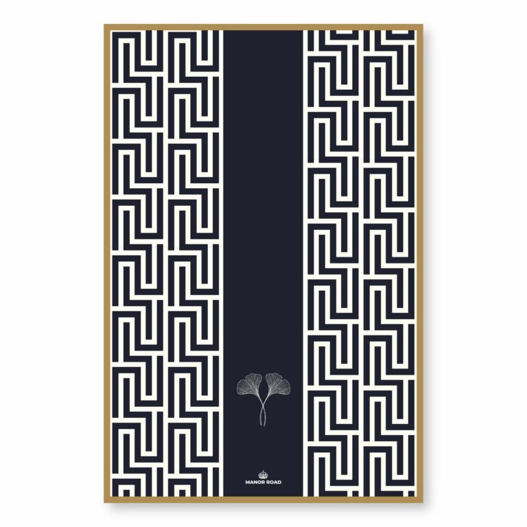 Manor Road Microfiber Tea Towel Gingko Navy