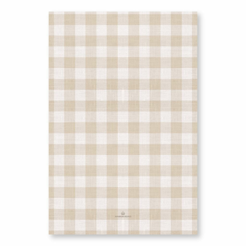 Manor Road Microfiber Tea Towel Linen Gingham Natural