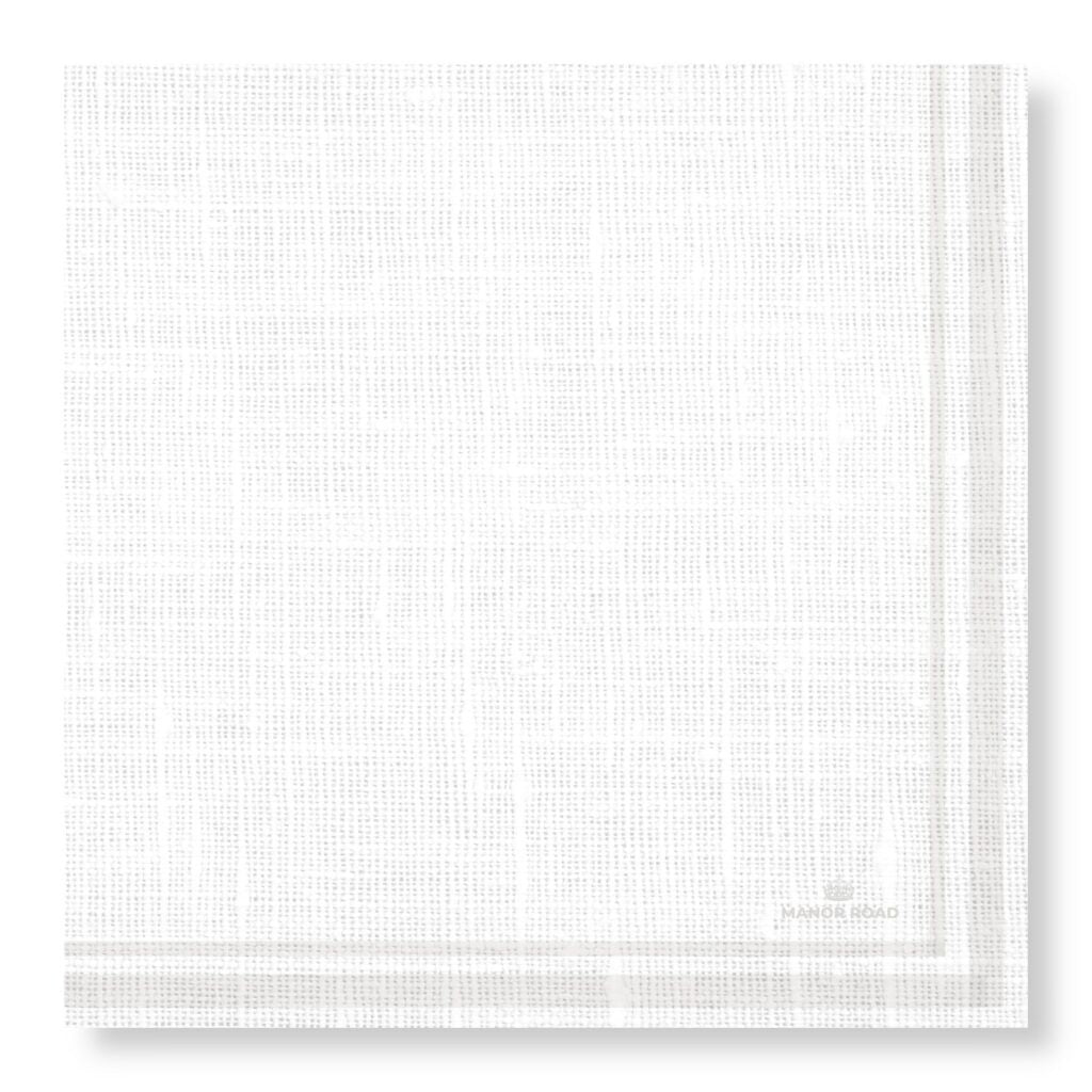 Manor Road Linen Luxe White Dinner Serviette