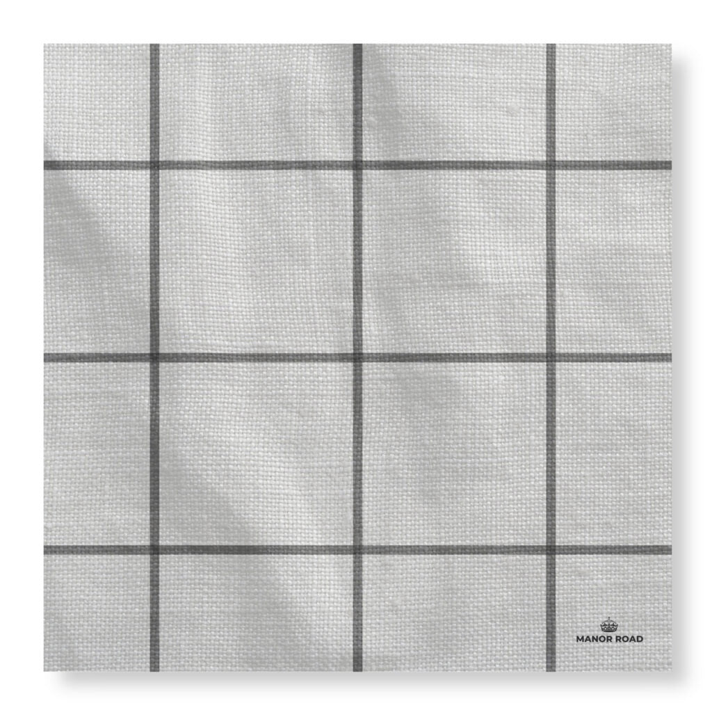 Manor Road Black & White Check Linen Cheese Board Cards