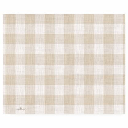 Manor Road Paper Placemat Pad Linen Gingham Natural 30 sheets