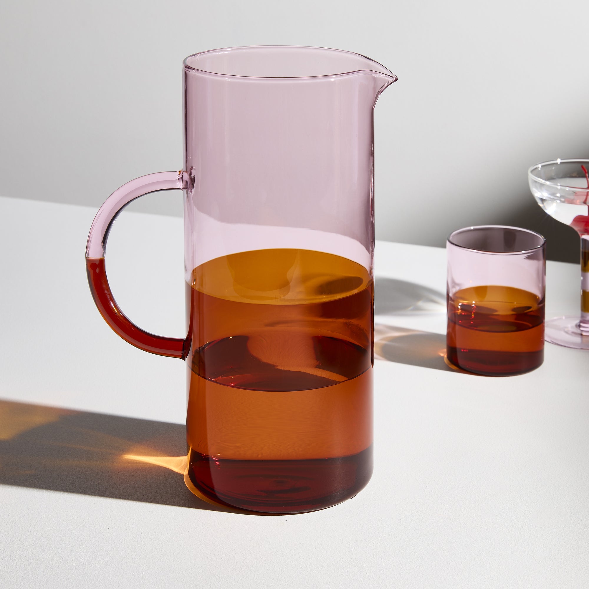 Fazeek Two Tone Pitcher - Pink + Amber