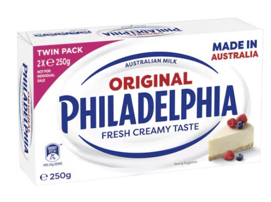 Philadelphia Cream Cheese Block Original - Twin Pack 2 x 250g