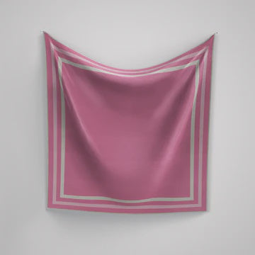 Panache Scarf Classic Border Pink & White
