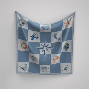 Panache Girls Scarf Sea Life Panache x VV Dark Blues Linen