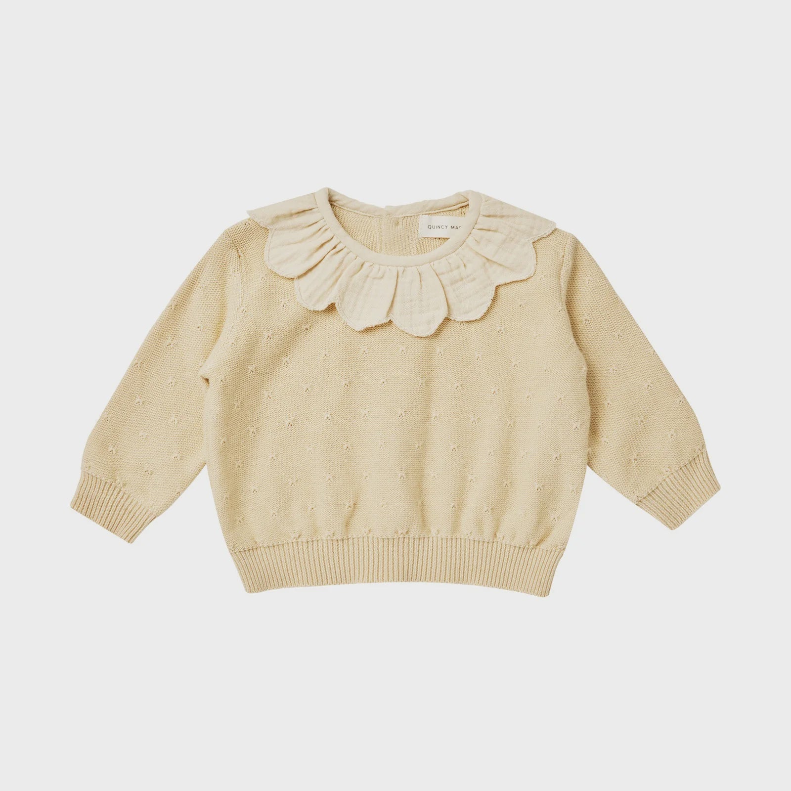 Quincy Mae Lemon Petal Knit Sweater 0-3m