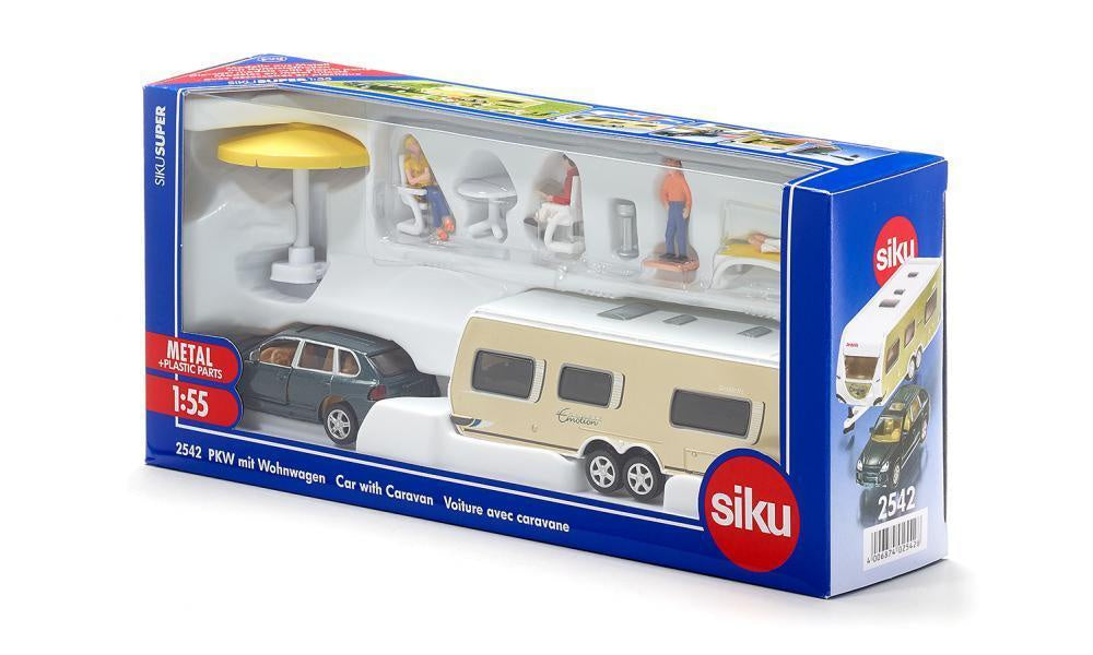 Siku Porsche Car with Caravan 1:55