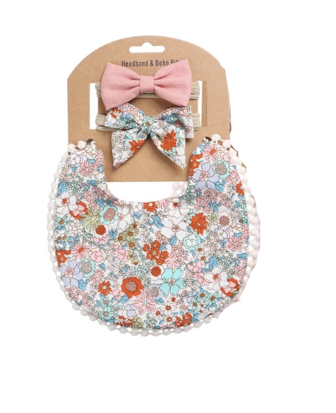 Baby Bib & Bow Set | Posy