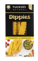 Tuckers Dippies Crackers Tumeric & Parmesan 120g