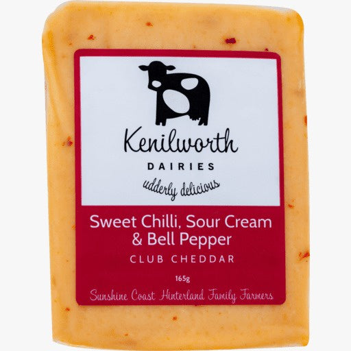 Kenilworth Dairies Sweet Chilli Scour Cream & Pepper Cheddar Cheese 165g