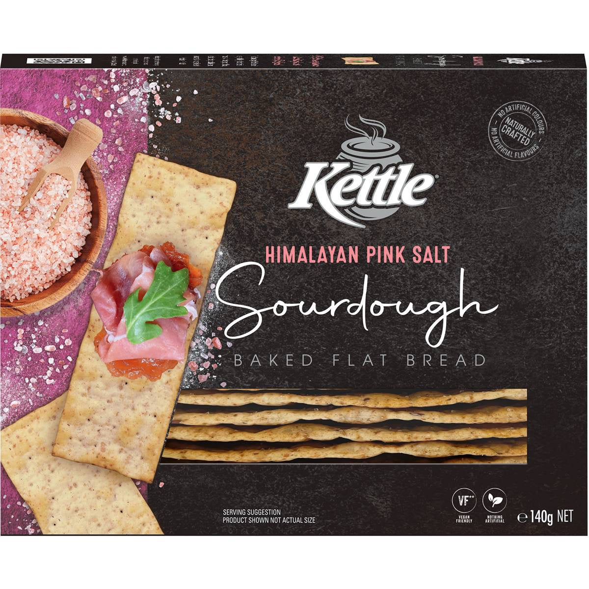 #Kettle Sourdough Baked Flat Bread Himalayan Pink Salt 140g