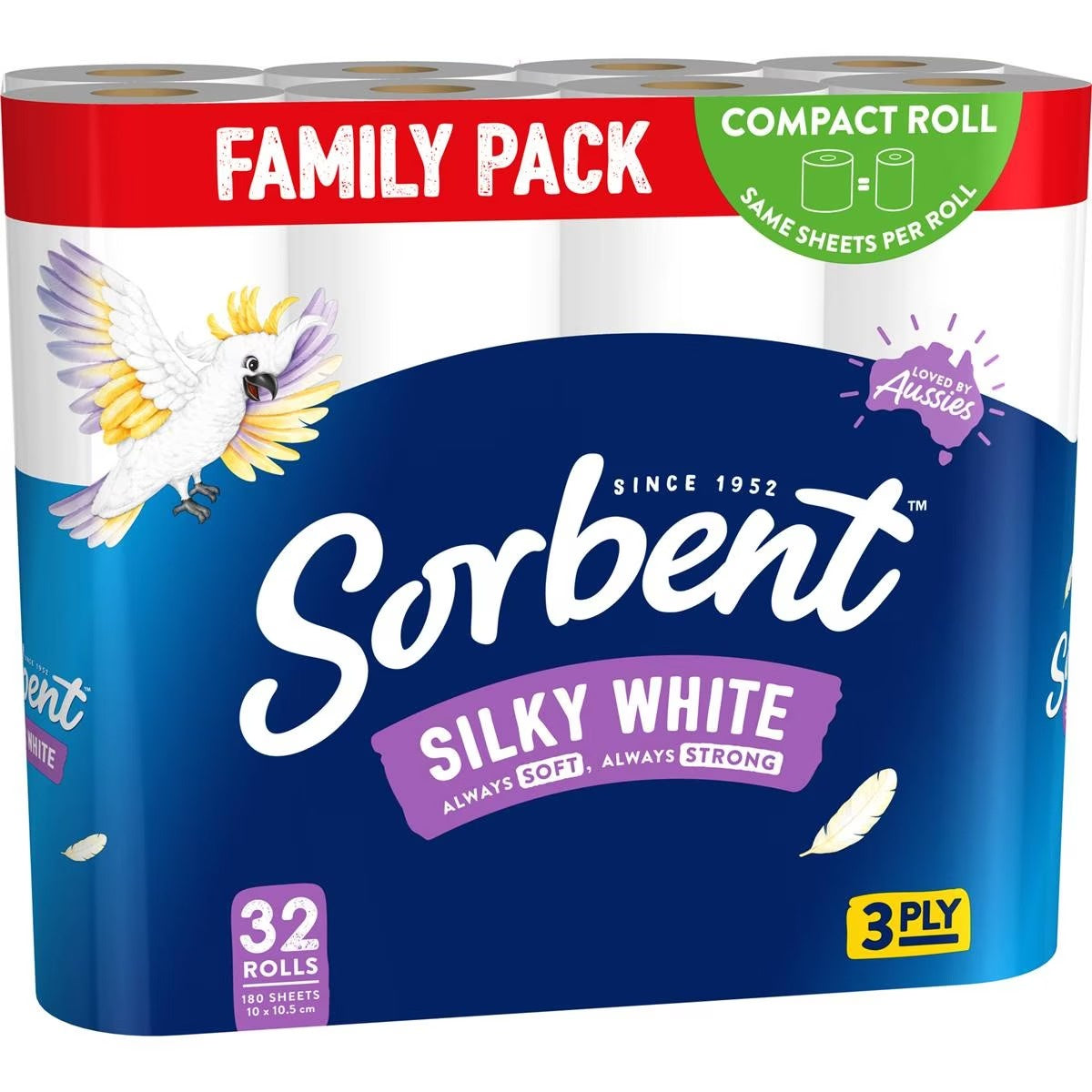 Sorbent Silky White Toilet Tissue 32 Pk