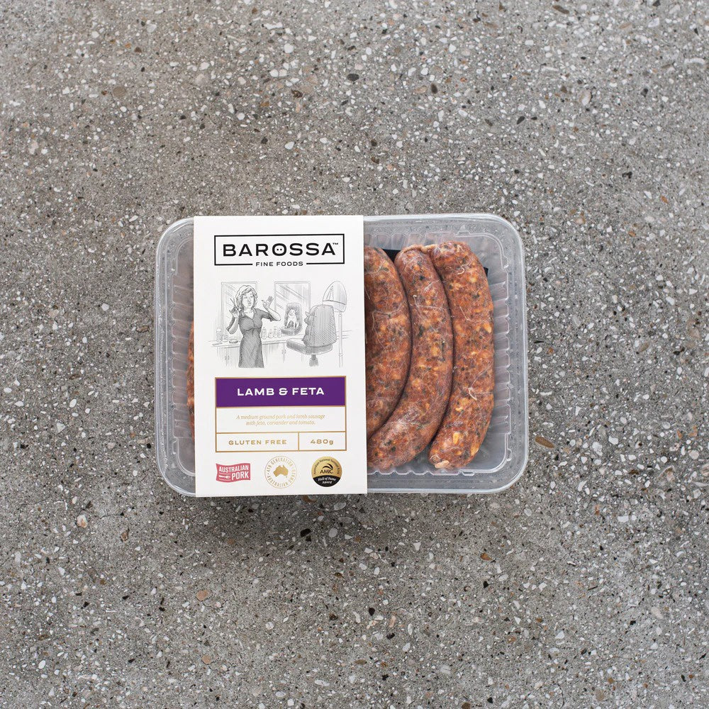 Barossa Fine Foods Lamb & Feta Sausages 480g