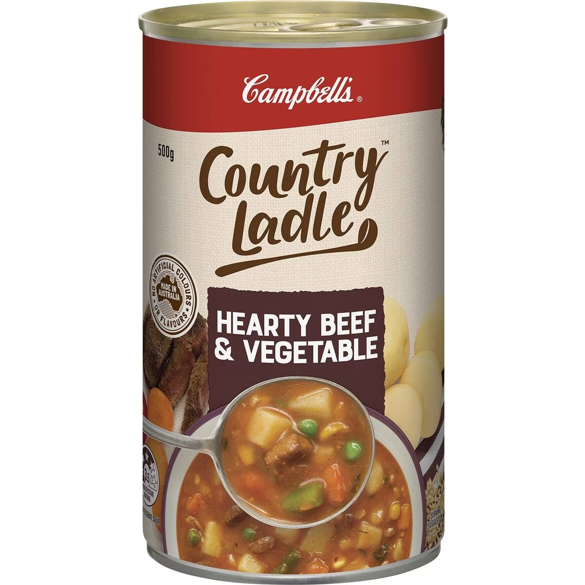 Campbells Country Ladle Hearty Beef & Vegetable Soup 500g