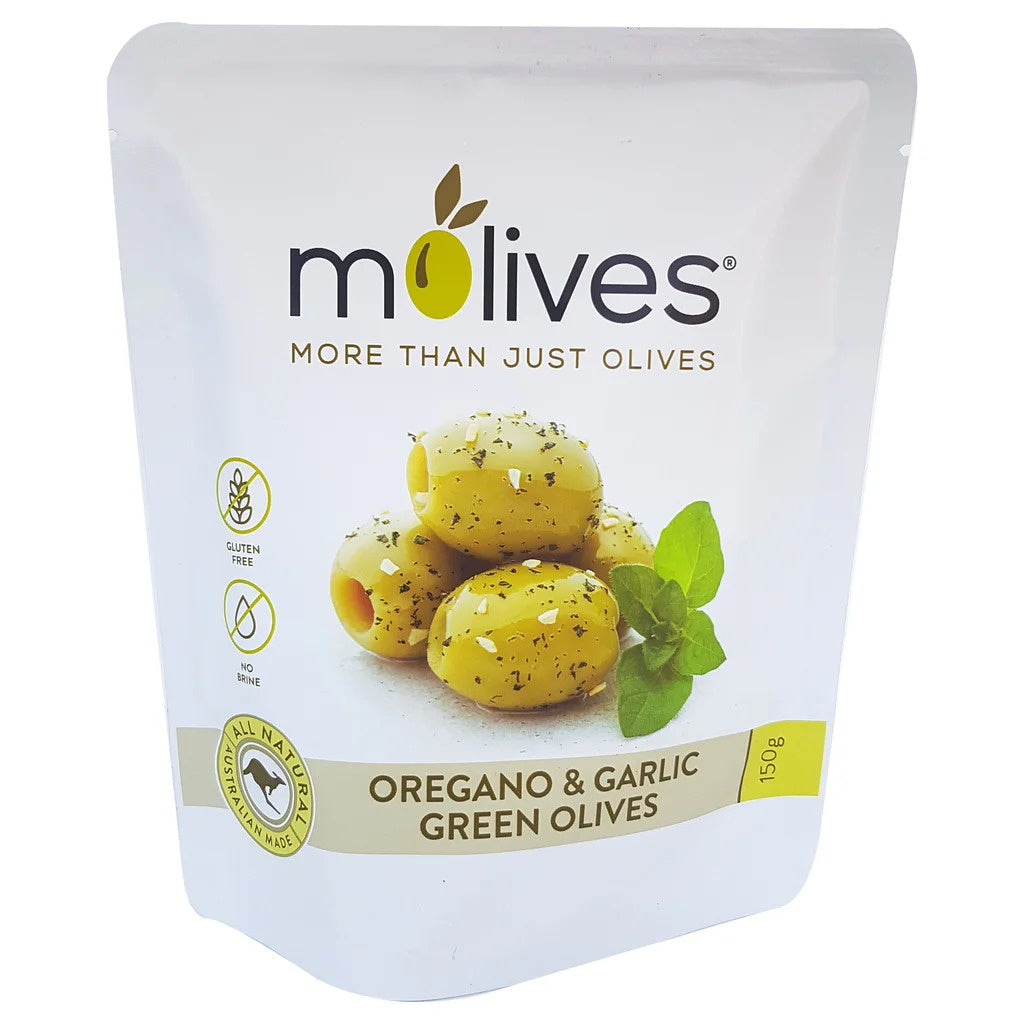 Molives Olives Green Oregano & Garlic 150g