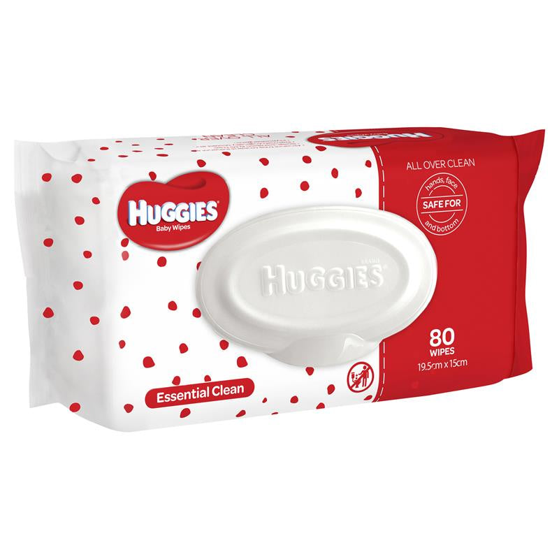 Huggies Essential Clean Baby Wipes 80pk