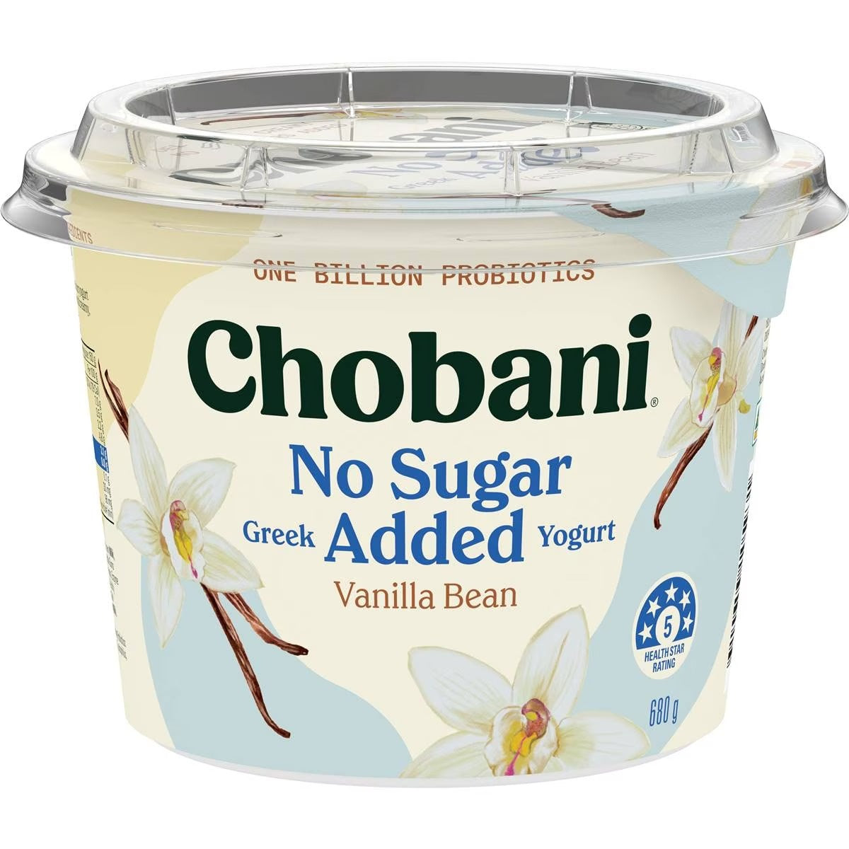 Chobani No Sugar Added Vanilla Bean Greek Yogurt 680g