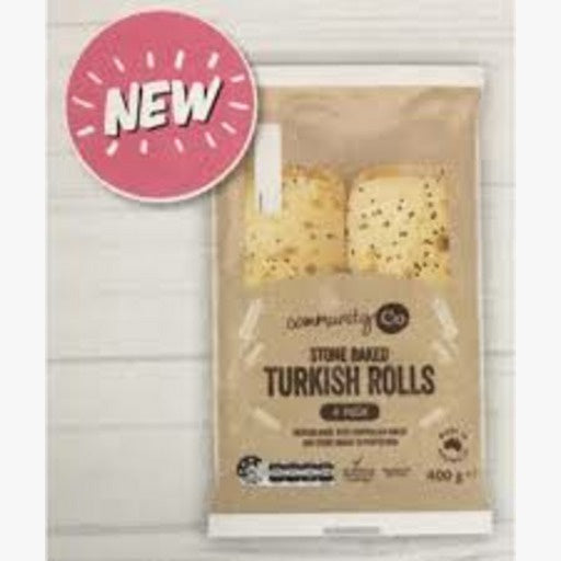 Community Co Stone Baked Turkish Rolls 400g 4pk