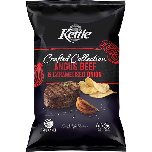 Kettle Crafted CollectionAngus Beef & Caramelised Onion Chips 150