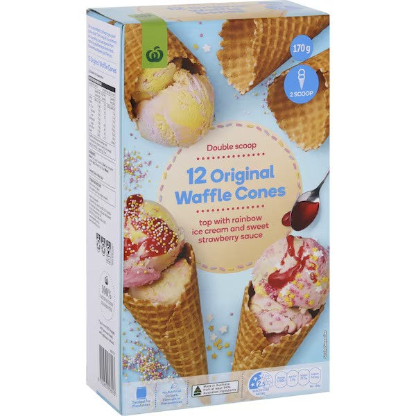 Original Plain Waffle Cones 12pk