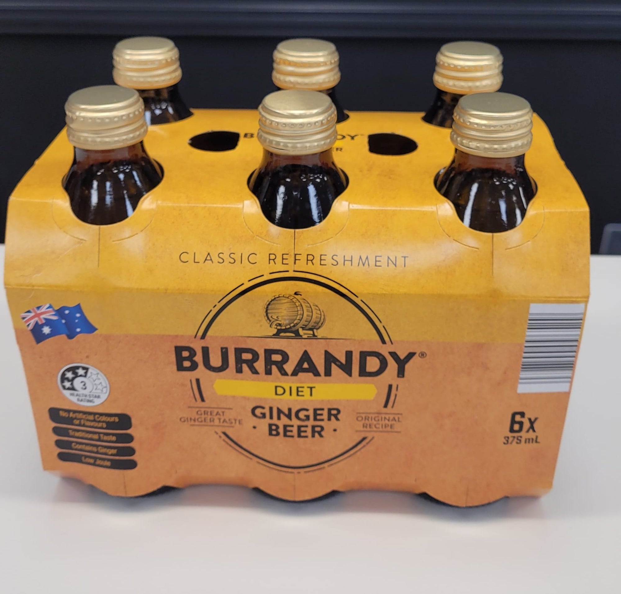 Burrandy Diet Ginger Beer 6x375ml