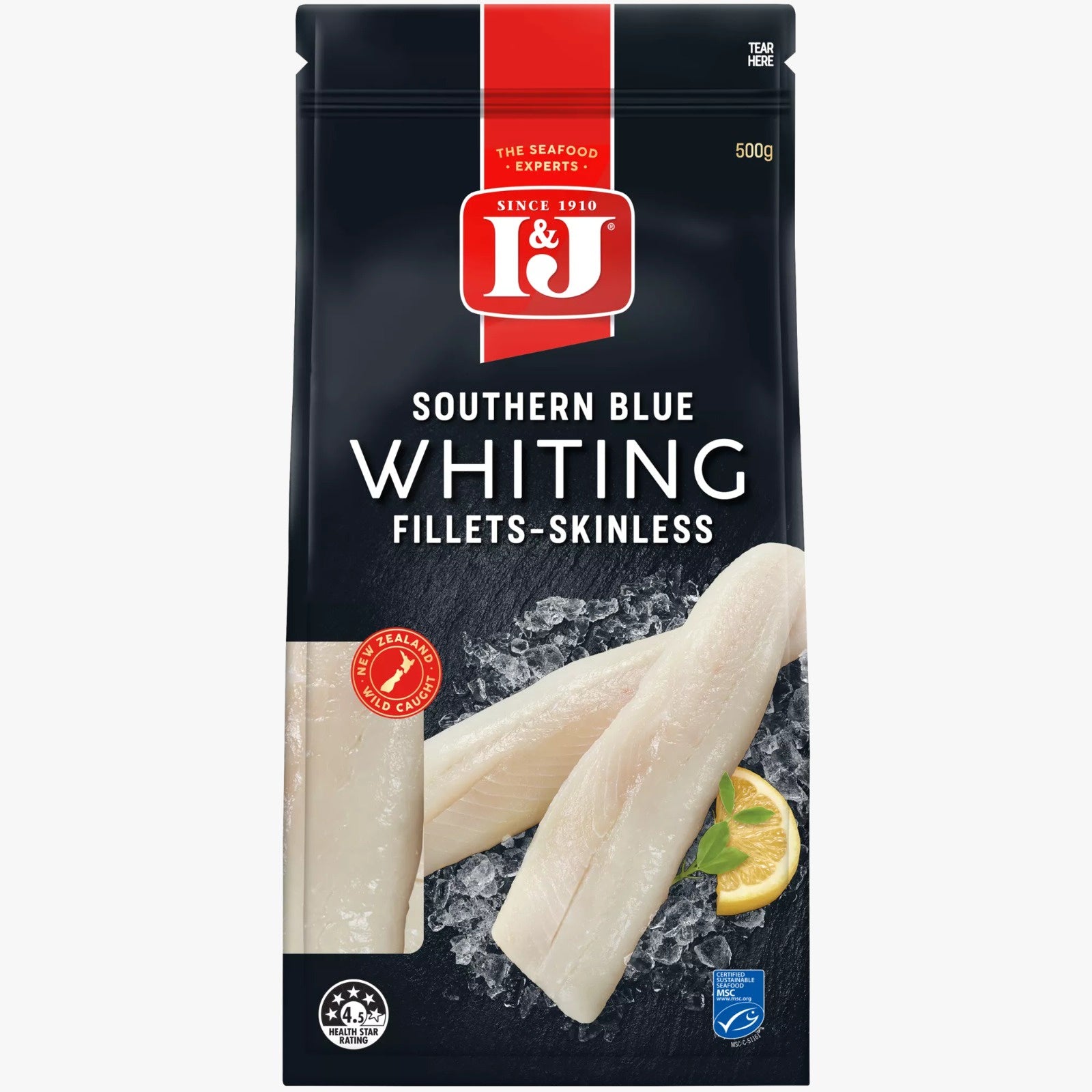 I&J Southern Blue Whiting Fillets Skinless 500g