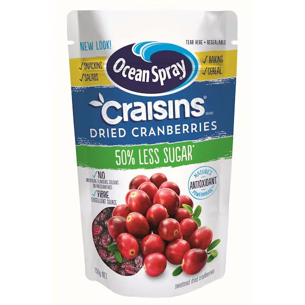 Ocean spray Craisins Dried Cranberries Reduced Sugar 150g