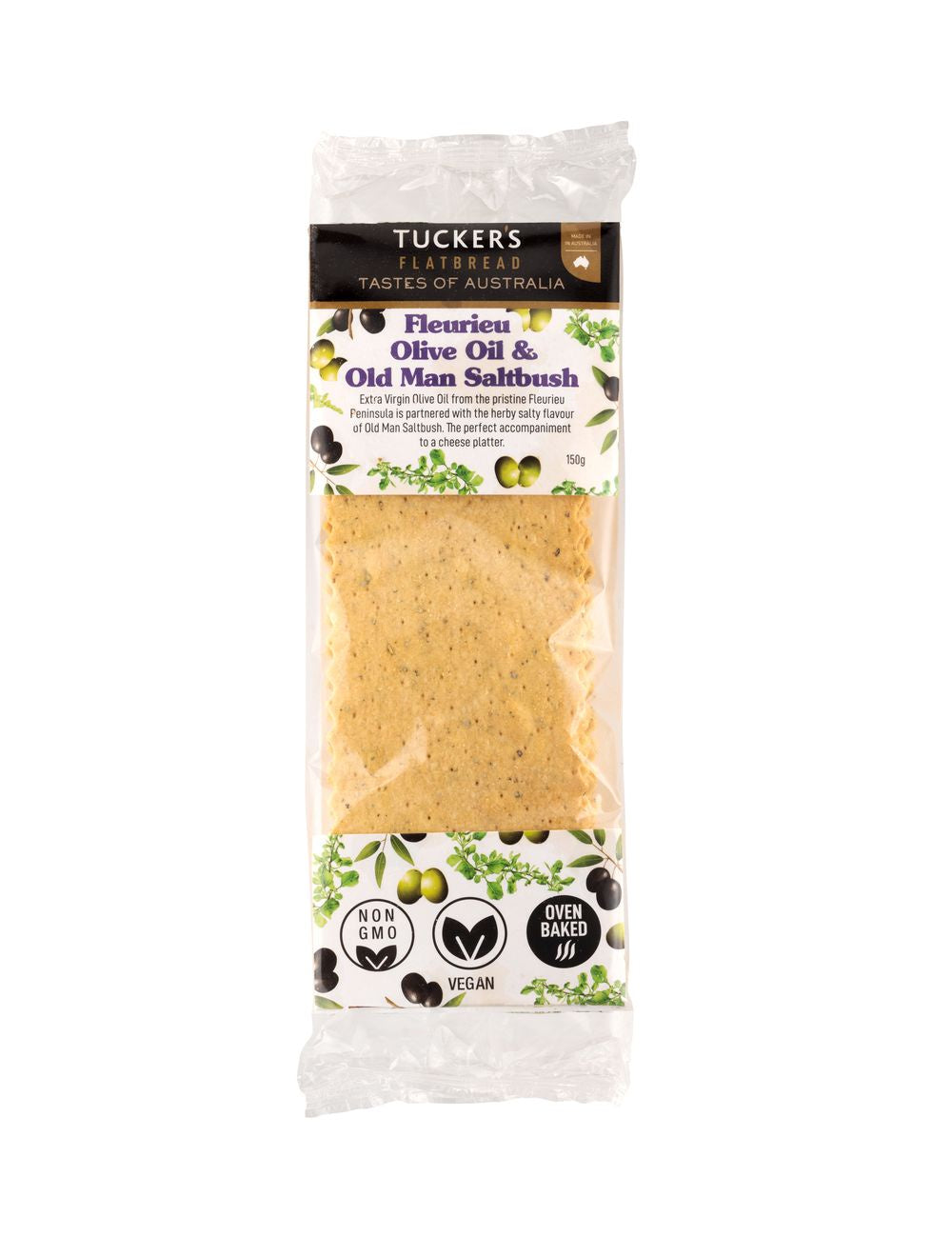 Tuckers Olive Oil & Old Man Saltbush Flatbread 150g