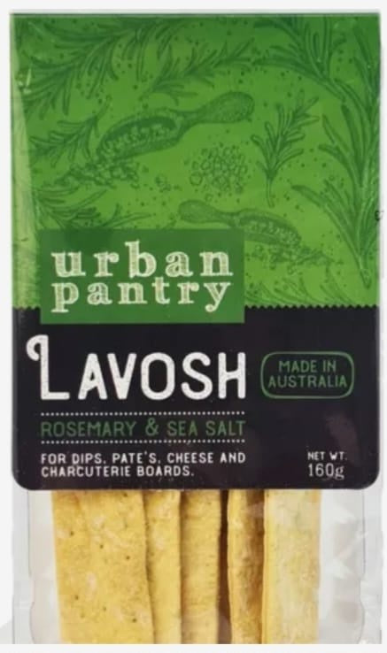 Urban Pantry Lavosh Rosemary & Sea Salt Pita Crisps 160g