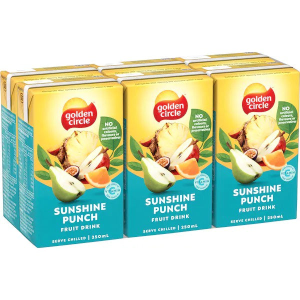 Golden Circle Box Drinks Sunshine Punch 250ml 6pk