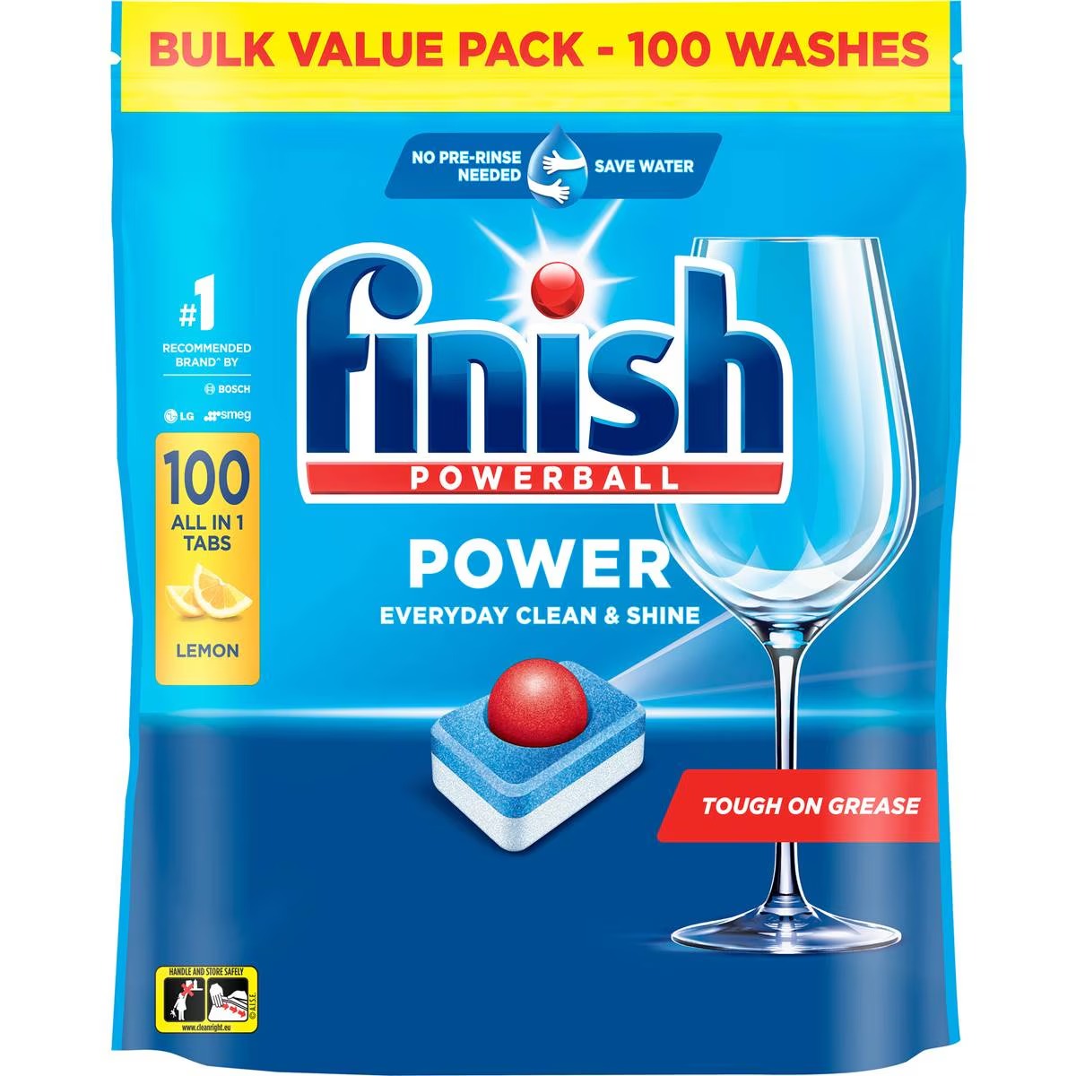 Finish Power Dishwasher Tablets Lemon Sparkle 100pk