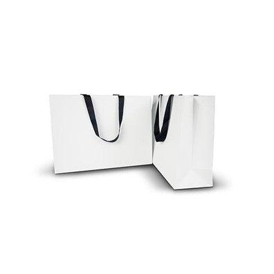 White Kraft Paper Gift Bag with Black Handles 20x18x10cm