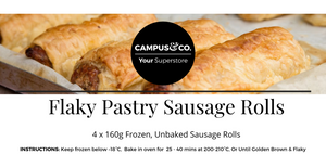 Flaky Pastry Sausage Rolls Unbaked 4 x 160g