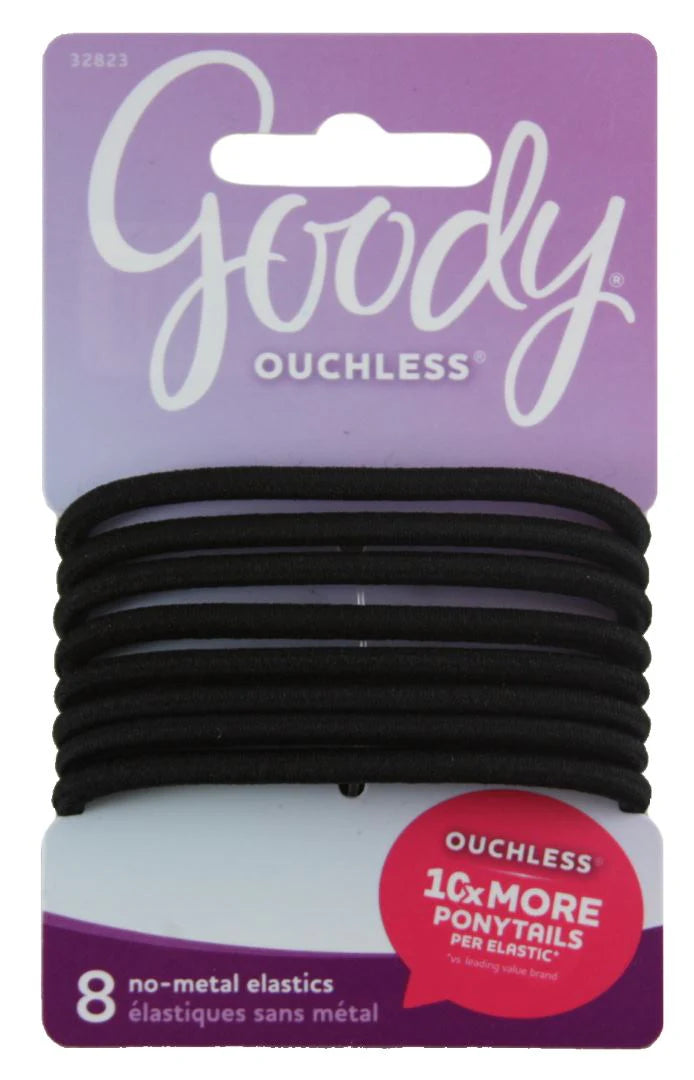 Goody Ouchless Elastics Black 8pk