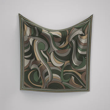 Panache Scarf Le Swirl Enchante in Olive & Tan