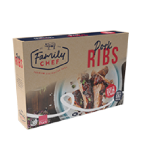 Pork Ribs BBQ Slow Cooked - Family Chef - 1kg pk *FROZEN*