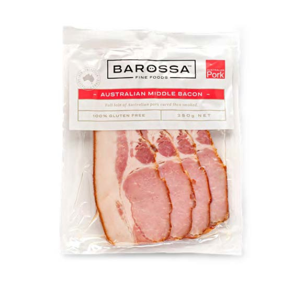 Barossa Fine Foods Middle Bacon 250g