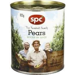 SPC Pears Sliced In Juice 825g