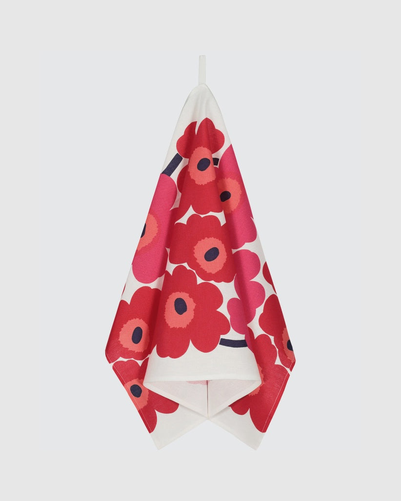 Marimekko Unikko Tea Towel Fuchsia Red 2 pieces