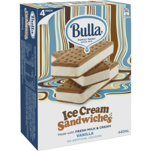 #Bulla Ice Cream Sandwiches Vanilla 4pk