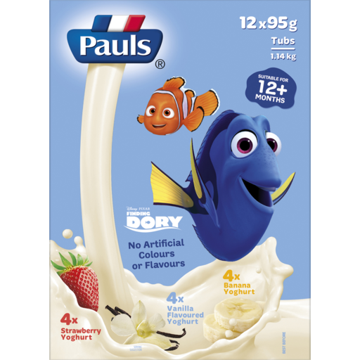 #Pauls Kids Yoghurt Strawberry, Vanilla & Banana 12x95g