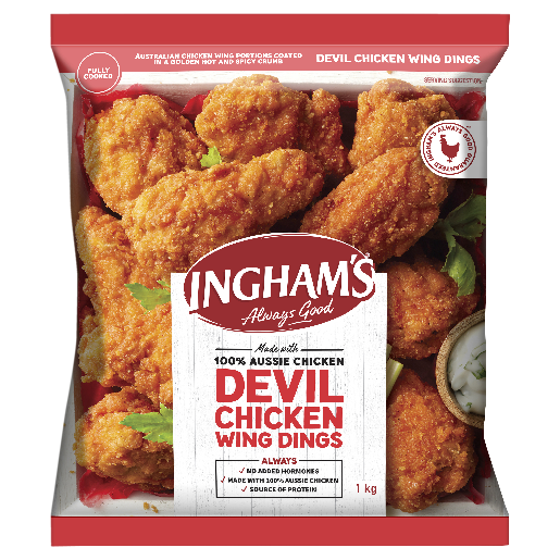 Inghams Devil Chicken Wing Dings 1kg