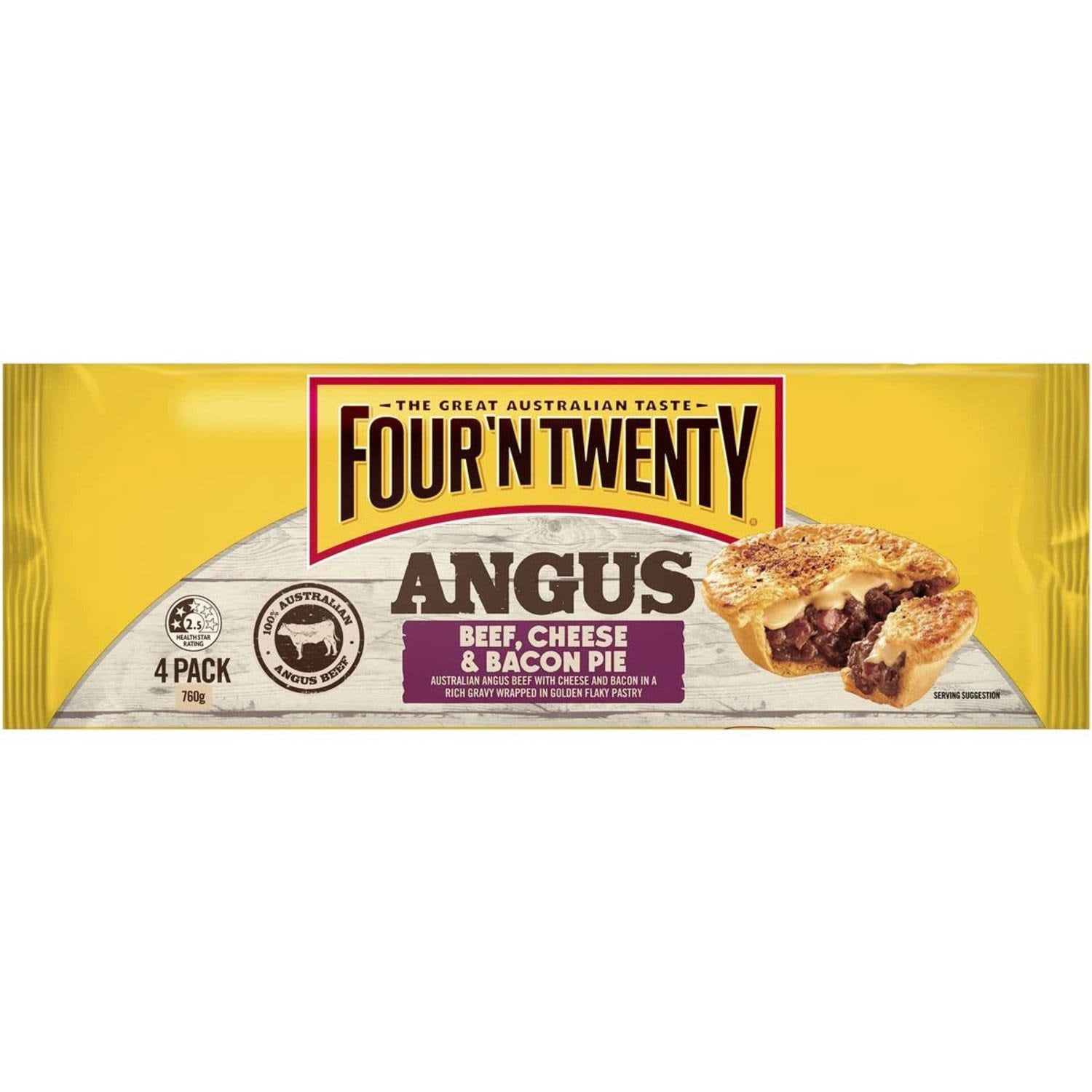 Four N Twenty Angus Beef Cheese & Bacon Pies 4pk